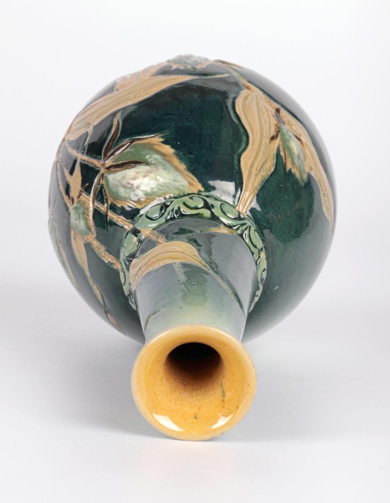 Edith D Lupton Doulton Lambeth Aesthetic Movement Thistle Vase For Sale 6