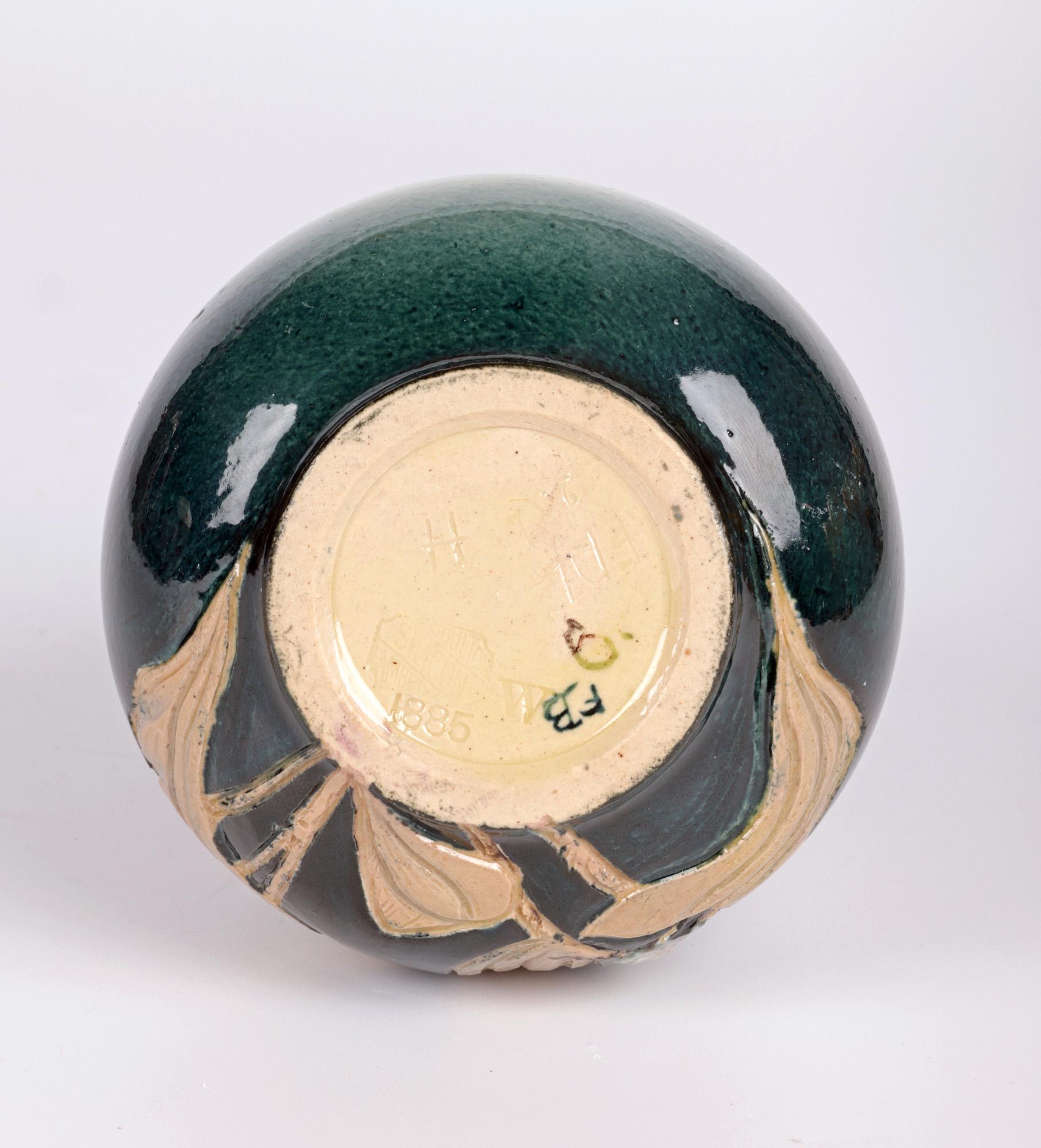 Edith D Lupton Doulton Lambeth Aesthetic Movement Thistle Vase For Sale 7