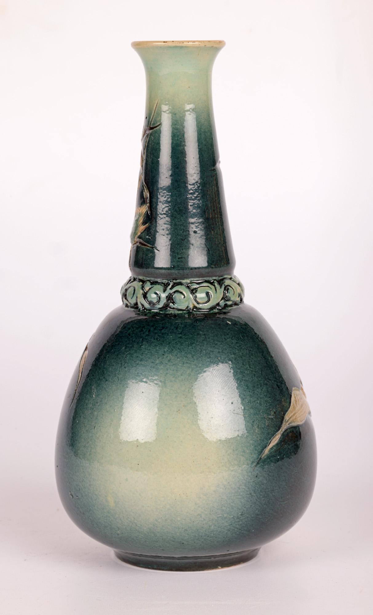 Stoneware Edith D Lupton Doulton Lambeth Aesthetic Movement Thistle Vase For Sale