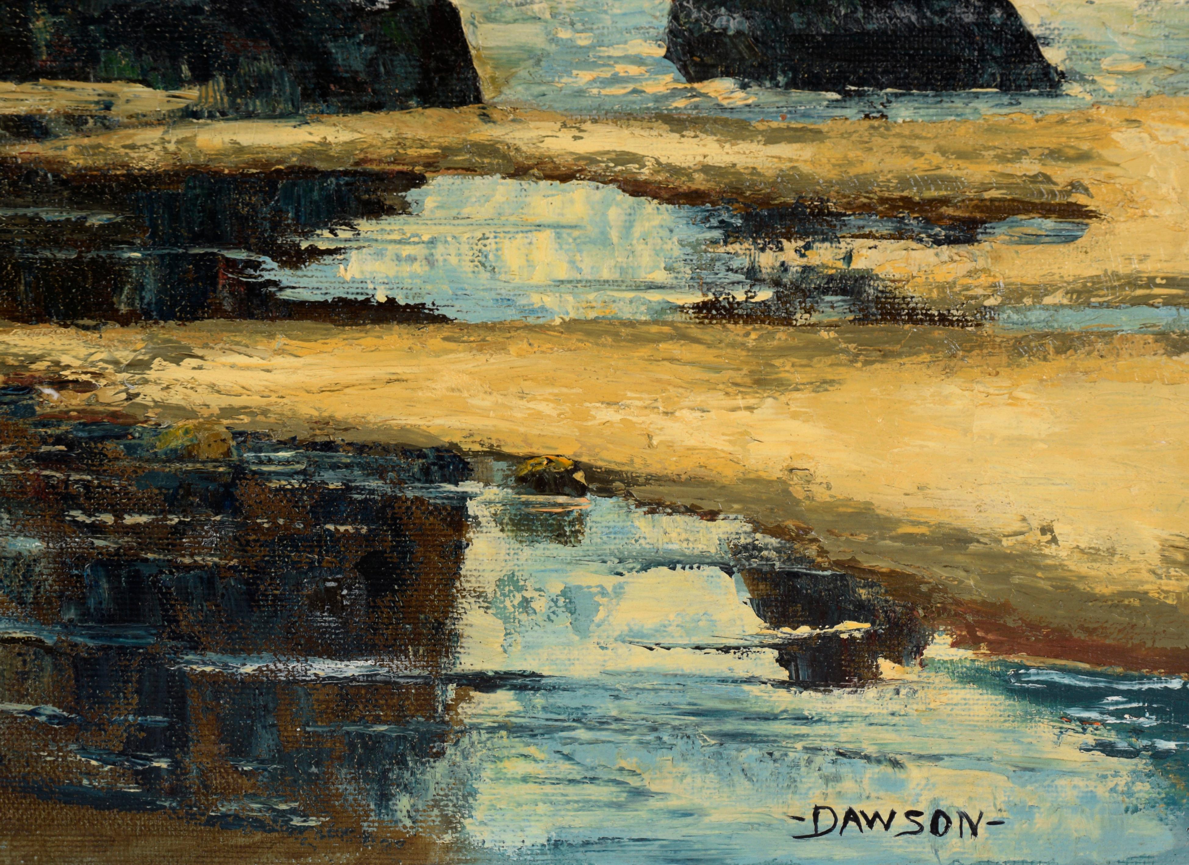 Arch Rock, Oregon - Seascape in Oil on Masonite

This dramatic coastal landscape by Edith Dawson (American, 20th century) captures the raw majesty of Arch Rock, rendered in a richly textured impasto technique. The artist employs a palette of earthy