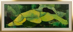 Mid Century Abstract Nude Oil on Canvas Painting by Edith Ferullo