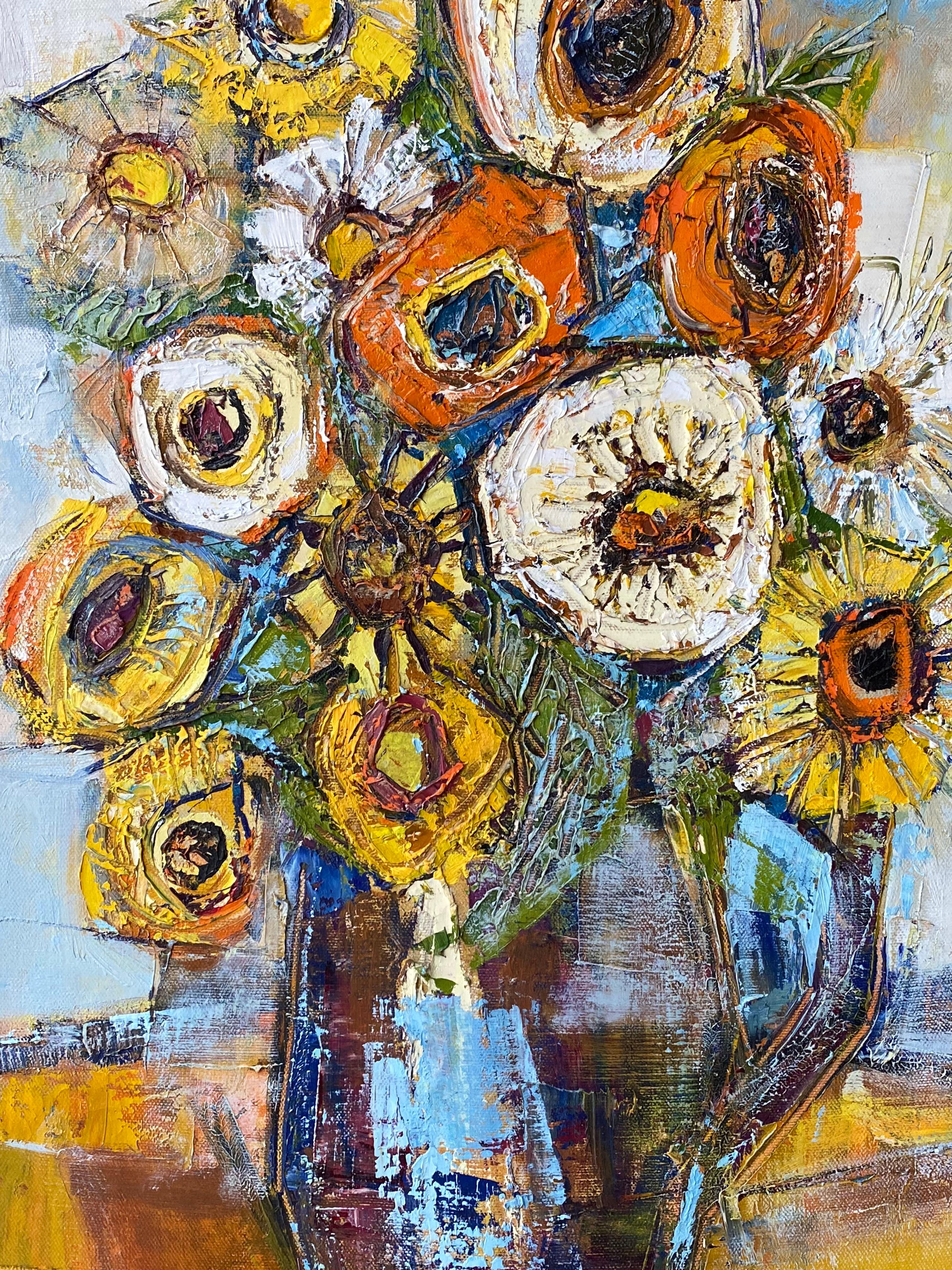 “Poppies and Sunflowers” For Sale 2