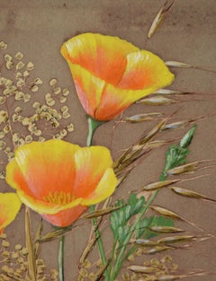 "California Poppy" Original Vintage Oil Painting