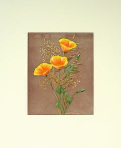 "California Poppy" Original Vintage Oil Painting