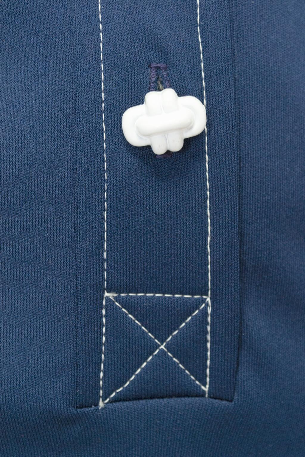 Ärmelloses Seemannskleid aus marineblauem Jersey mit maritimen Knöpfen - M, 1960er im Angebot 5