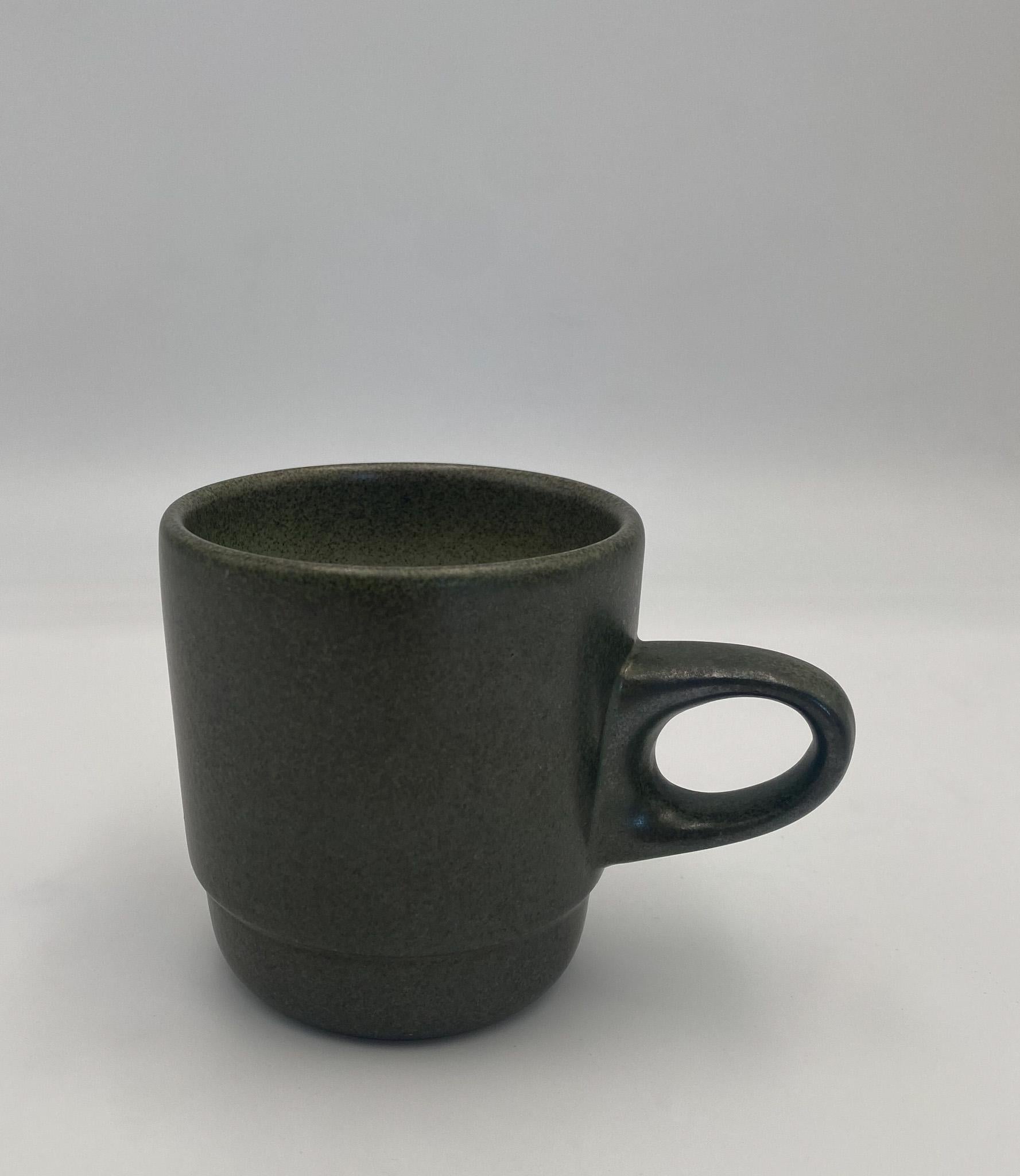 Mid-Century Modern Edith Heath Coupe Line Pottery Sea & Sand Ceramic Cup, California, c.1960 For Sale
