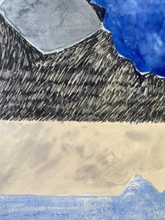 "Paesaggio delle Montagne Nere" Quadro astratto di paesaggio originale della metà del secolo scorso