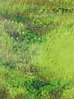 "Campi di fiori" Quadro di paesaggio impressionista della metà del secolo scorso