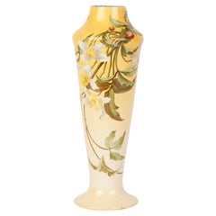 Edith Jane Gillman Doulton Lambeth Faience Clematis Painted Vase 