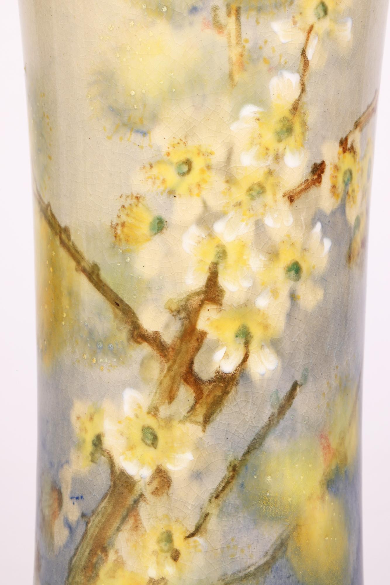 Art Nouveau Edith Jane Gillman Doulton Lambeth Faience Floral Painted Vase