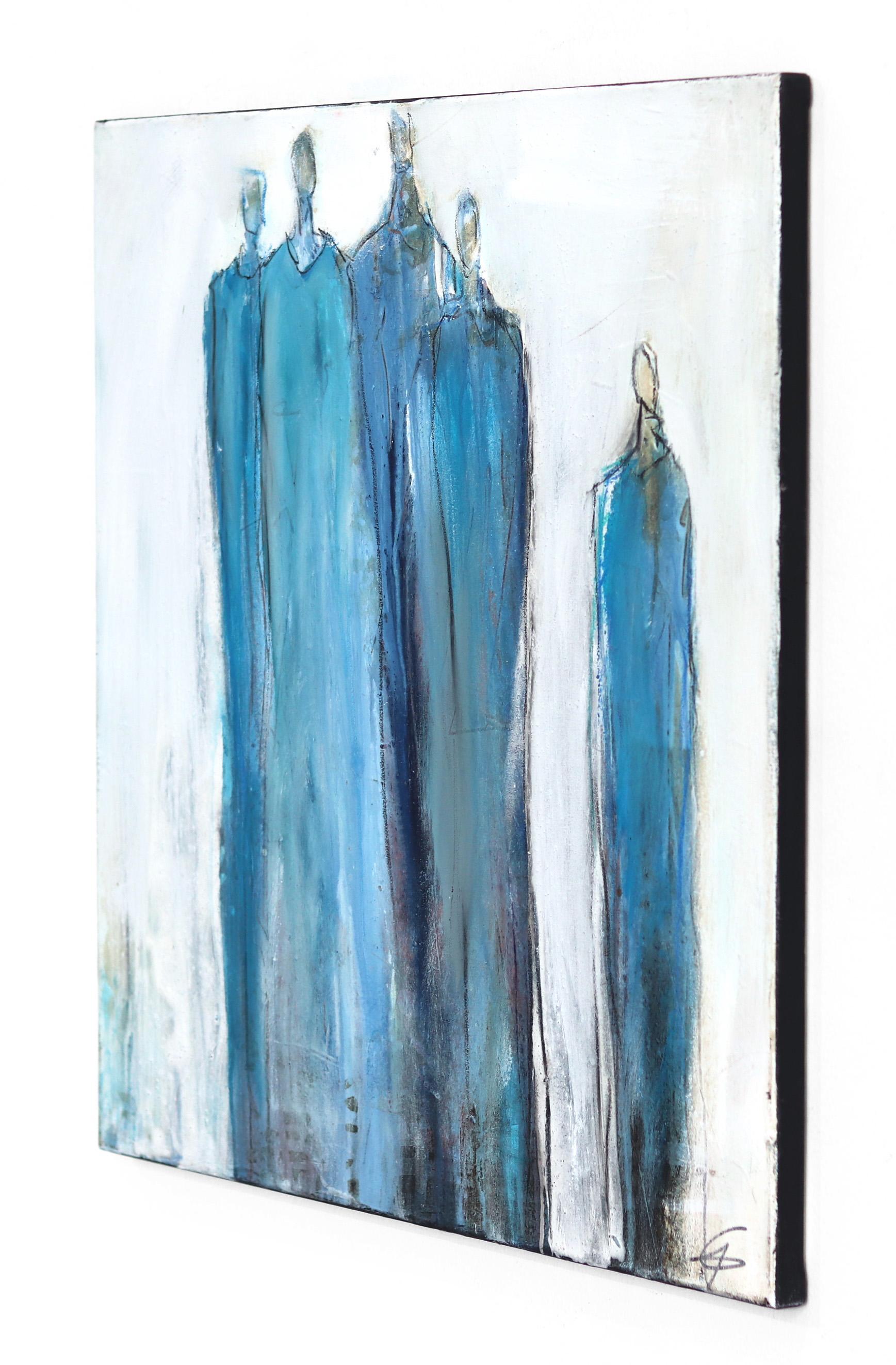 5831 - Original Figurative Blue Abstract Artwork For Sale 1