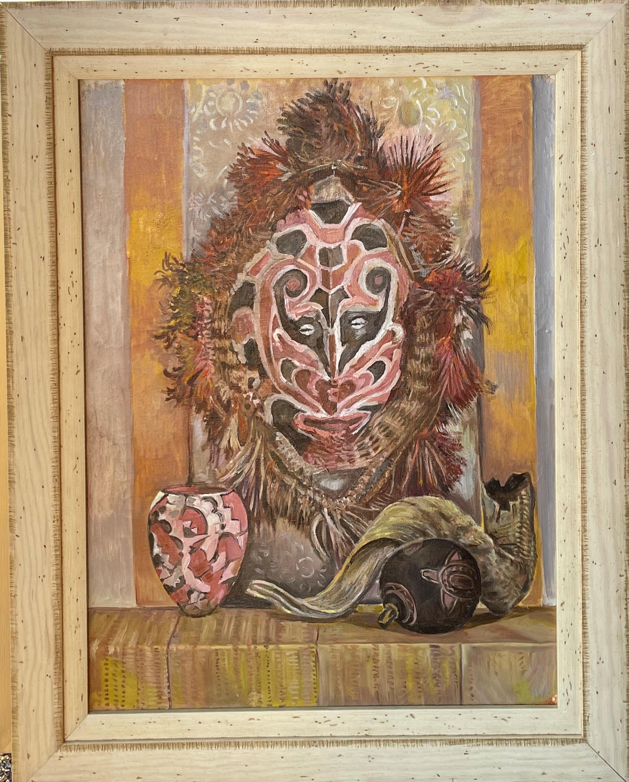 « Nature morte ethnographique », Edith Kramer, Masque africain et Shofar, Art Therapy en vente 1
