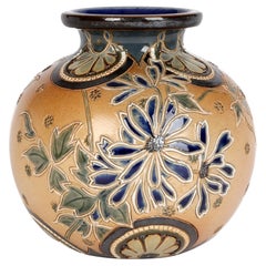Edith Lupton for Doulton Lambeth Stylized Floral Art Pottery Vase