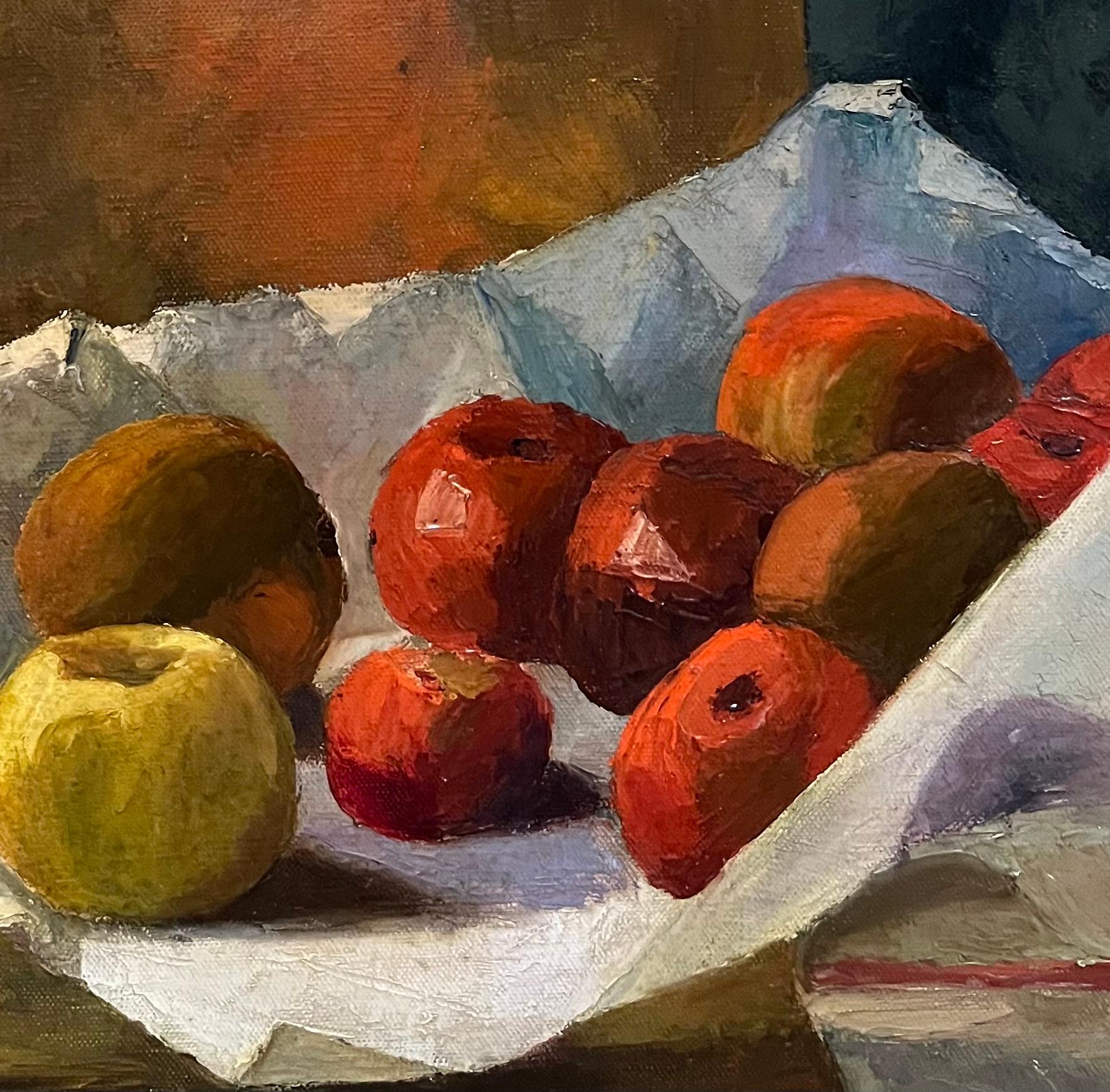 Mele e limoni di Edith Lutz - Olio su tela - 64x96 cm in vendita 7