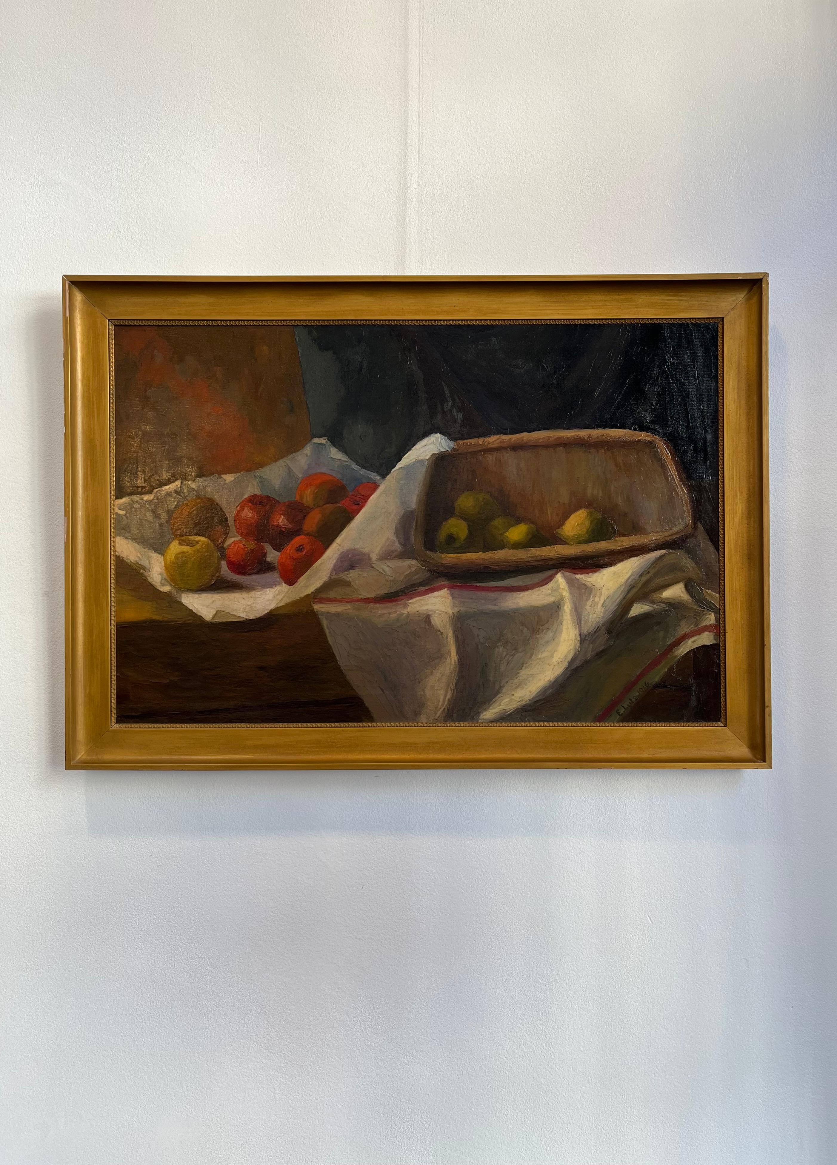 Mele e limoni di Edith Lutz - Olio su tela - 64x96 cm in vendita 10