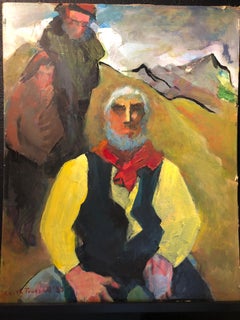 1980's "Old Timer" Figurative Painting David Park Edith Park Truesdell
