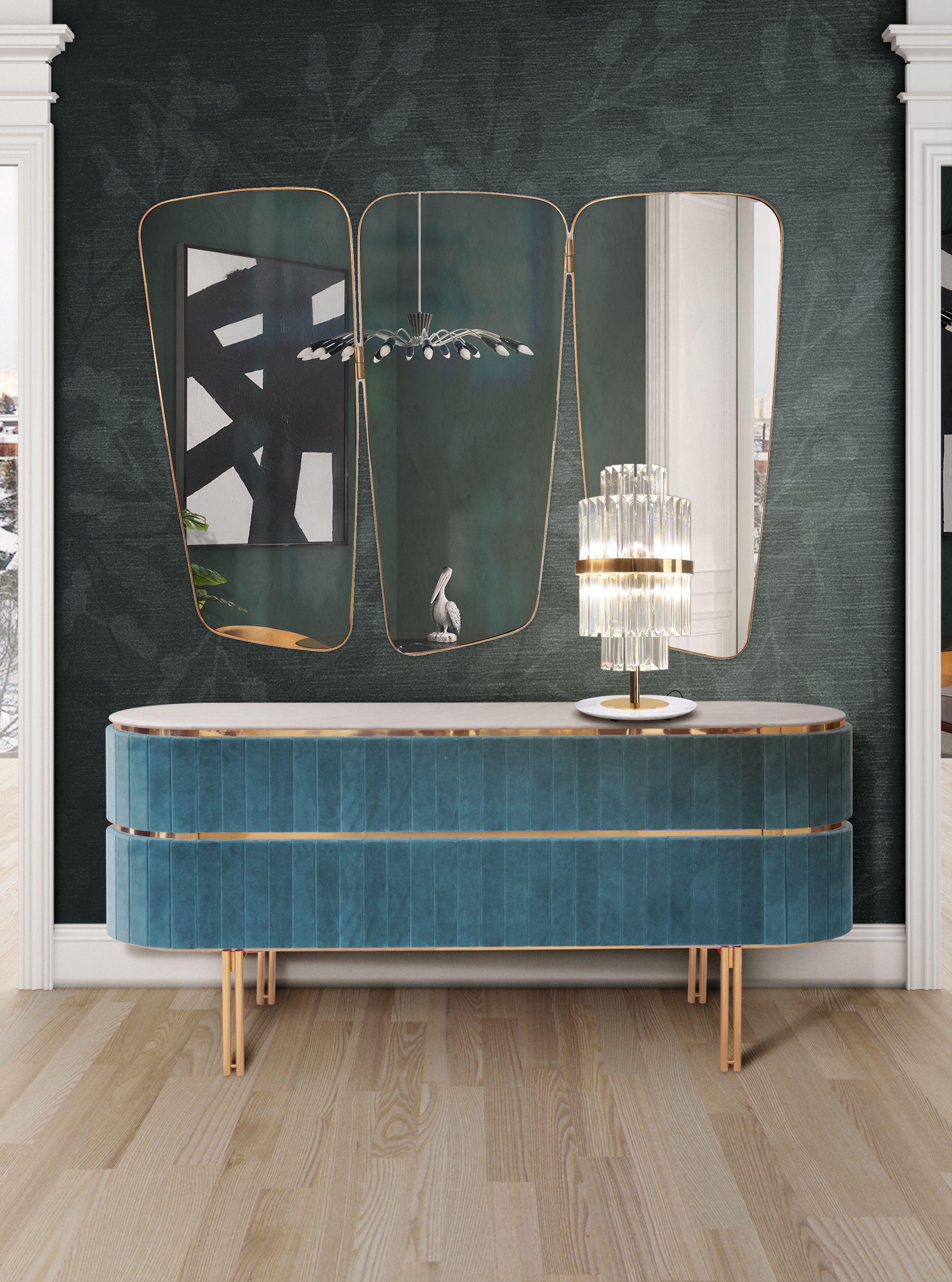 Mid-Century Modern Edith Sideboard in Rosa mit Messingdetails von Essential Home (21. Jahrhundert und zeitgenössisch) im Angebot