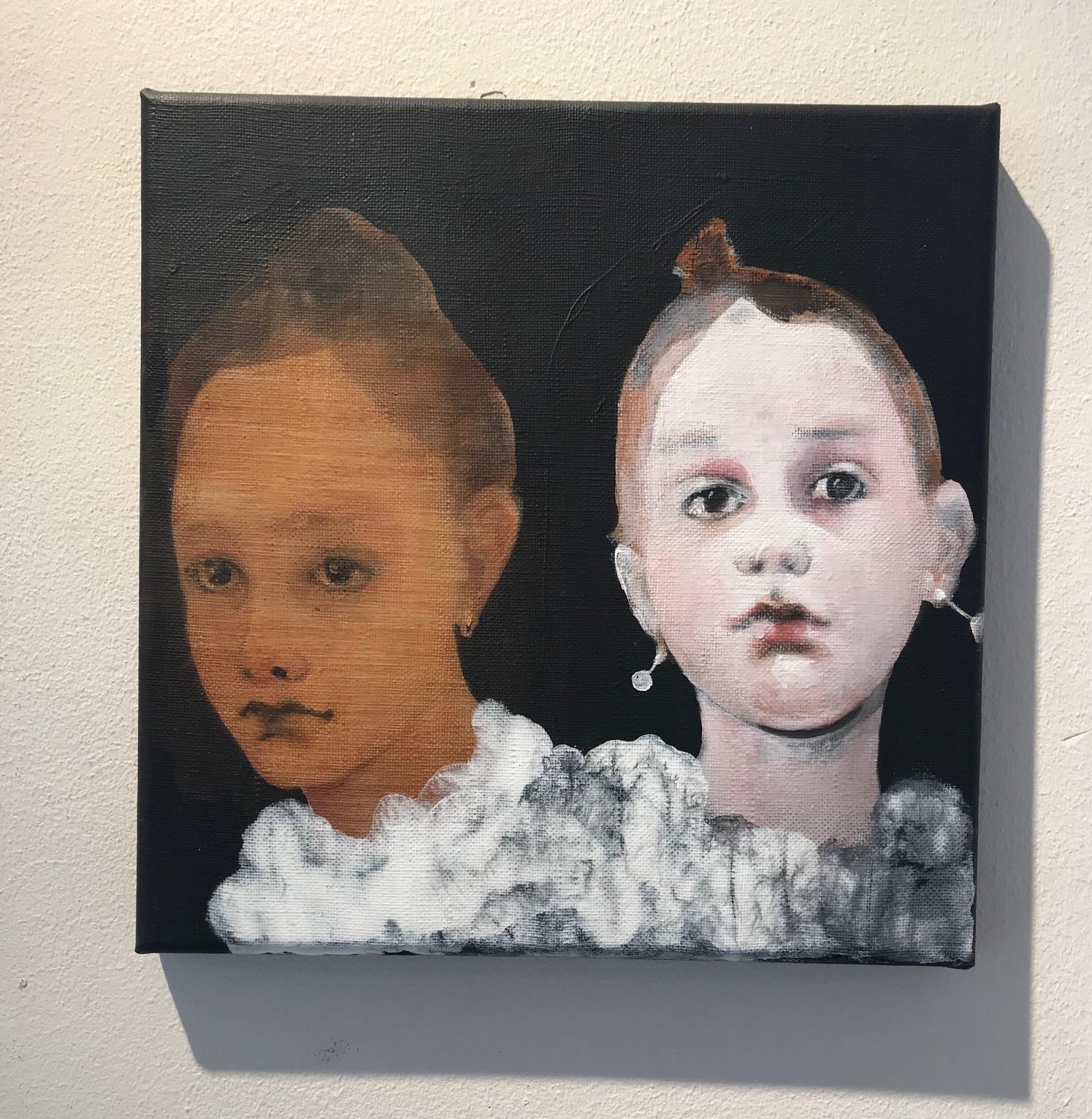 Ohrringe'' Niederländisches Contemporary Portrait eines Mädchens mit Ohrringen – Painting von Edith Snoek
