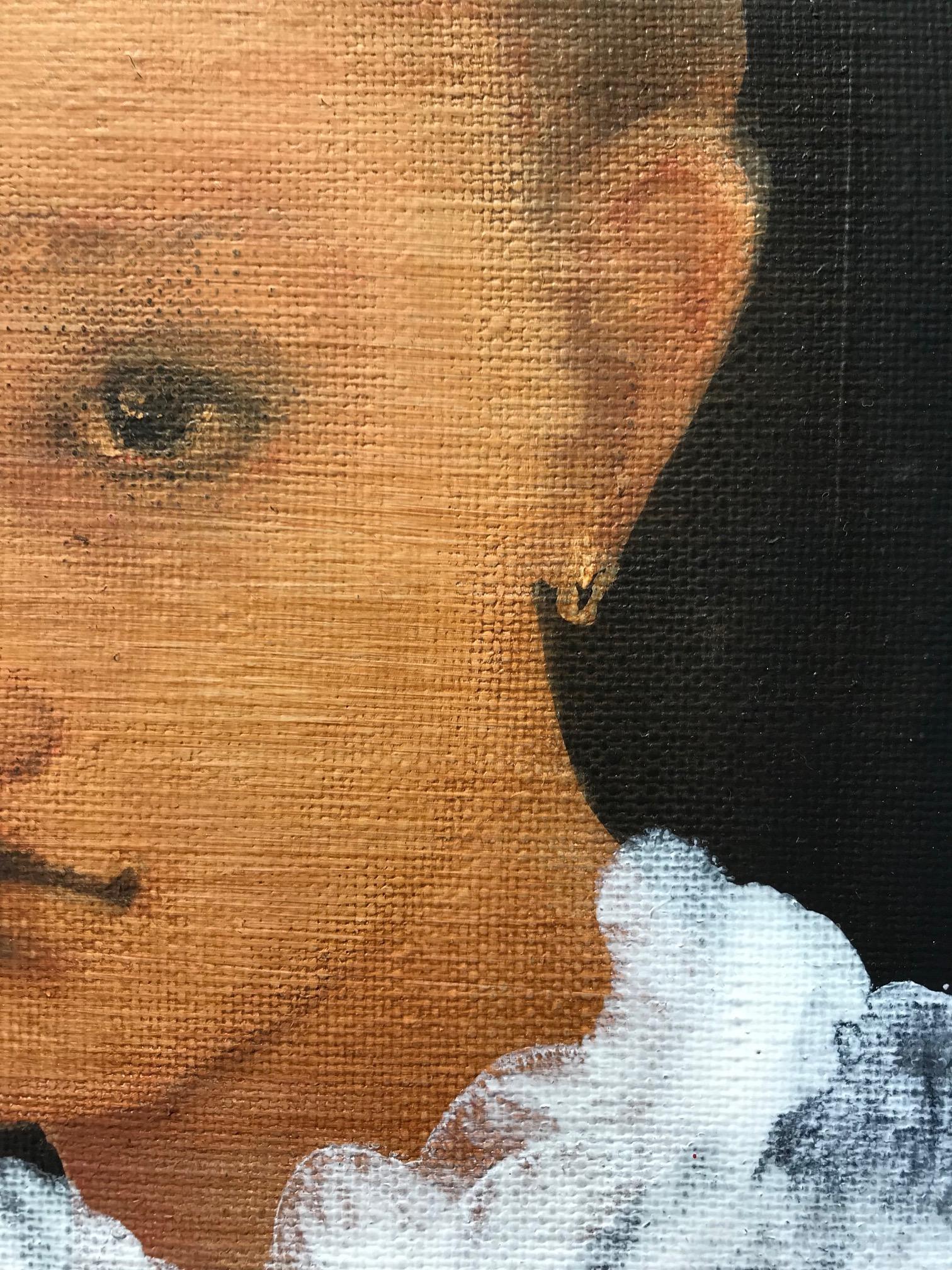 ''Earrings'' Dutch Contemporary Portrait Painting of a Girl with Earrings For Sale 2