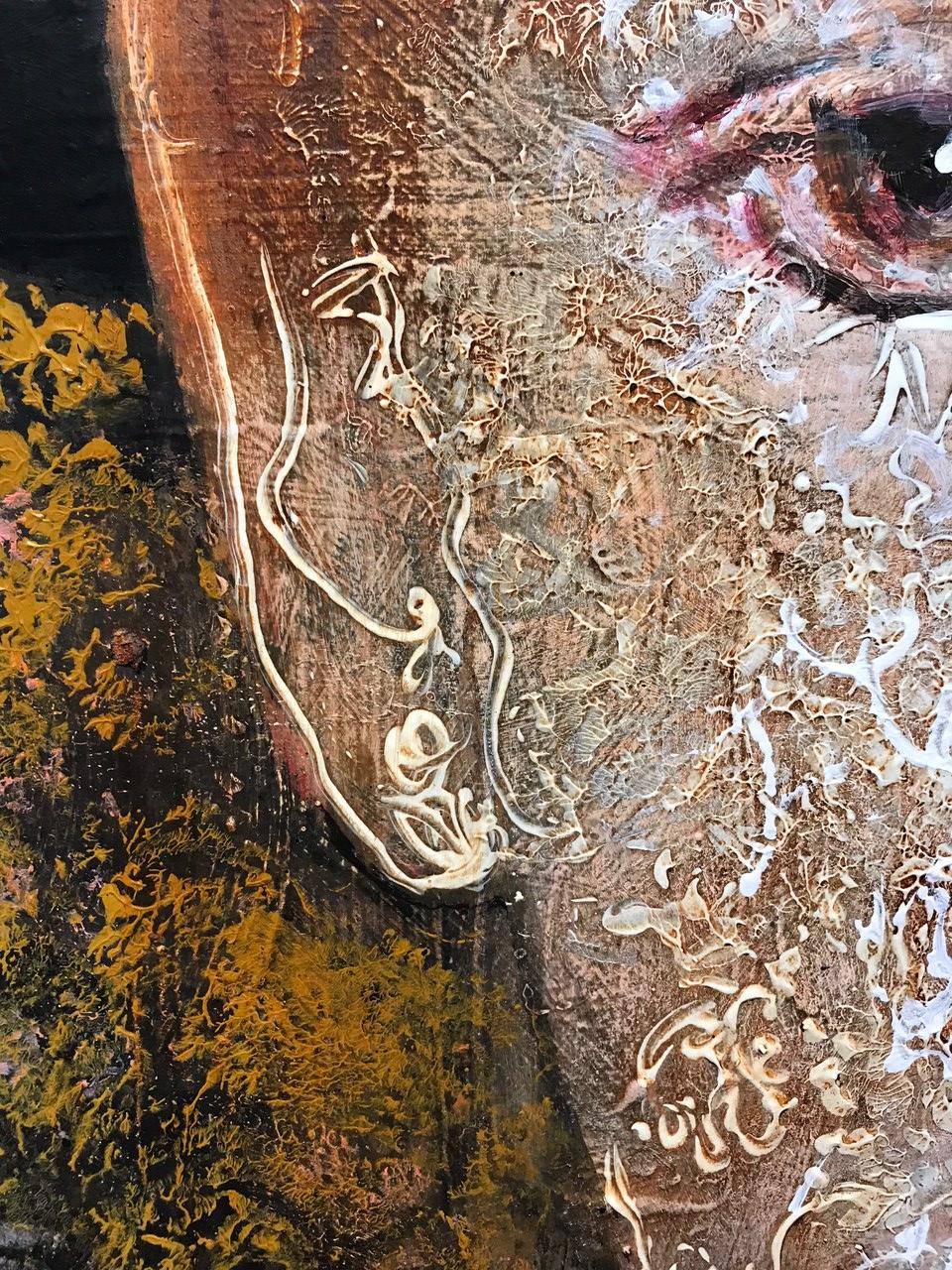 ''Girl'' Peinture hollandaise contemporaine d'une petite fille au chapeau jaune 1