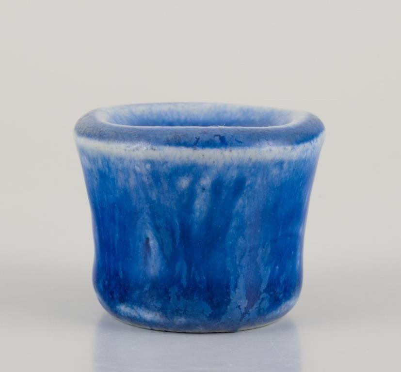 Smaltato Edith Sonne Bruun per Saxbo, Danimarca. Coppia di portacandele in ceramica. in vendita