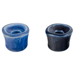 Edith Sonne Bruun for Saxbo, Denmark. Pair of ceramic candle holders.