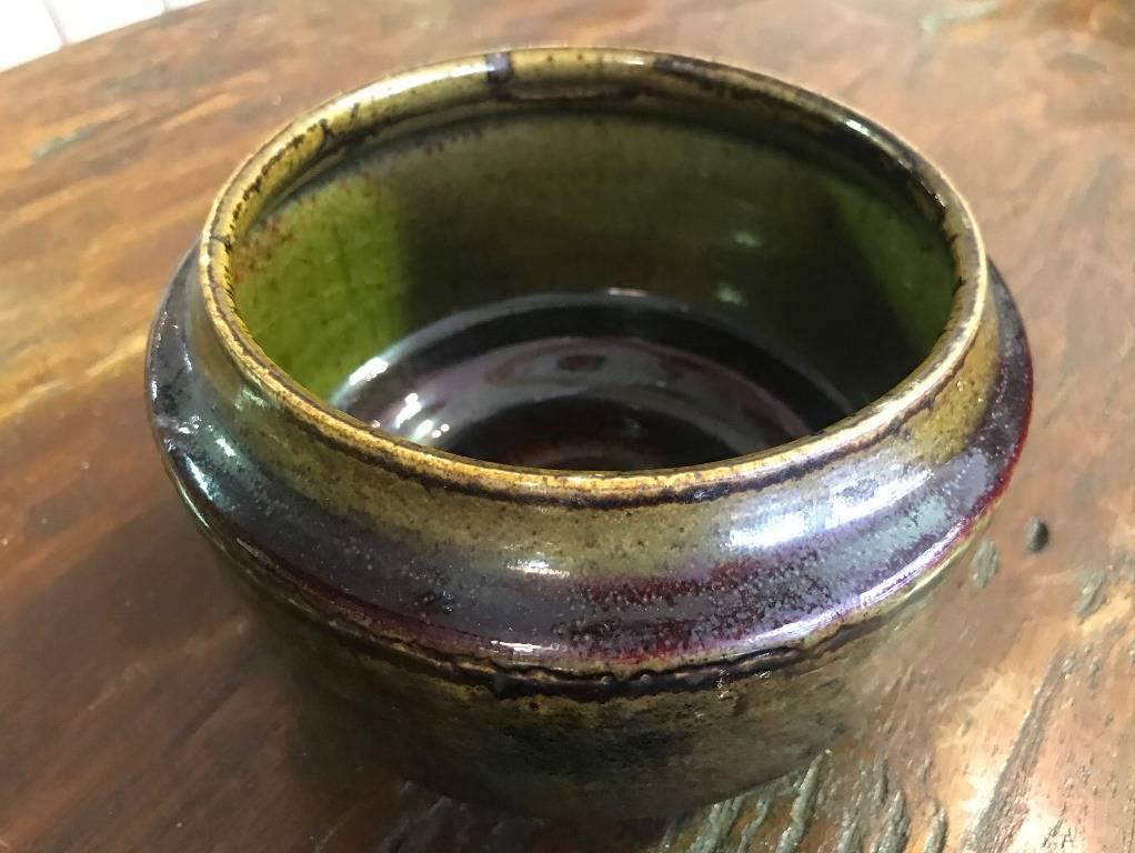 Glazed Edith Sonne Bruun Midcentury Ceramic Vessel/ Bowl for Bing & Grøndahl, Denmark