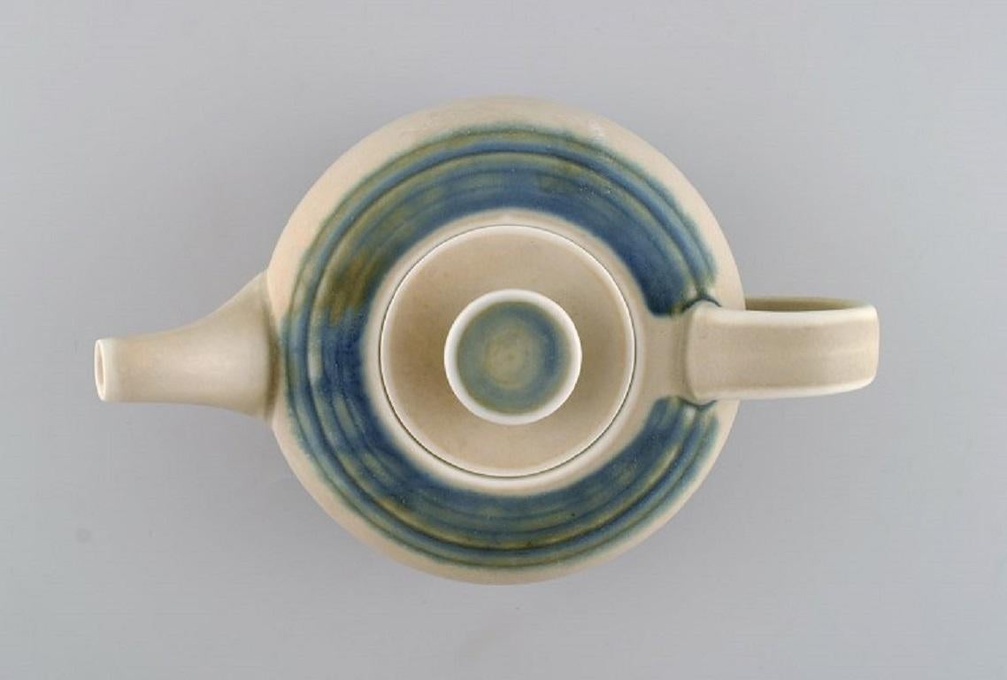 Late 20th Century Edith Sonne for Bing & Grøndahl, Glazed Stoneware Teapot, 1970's For Sale