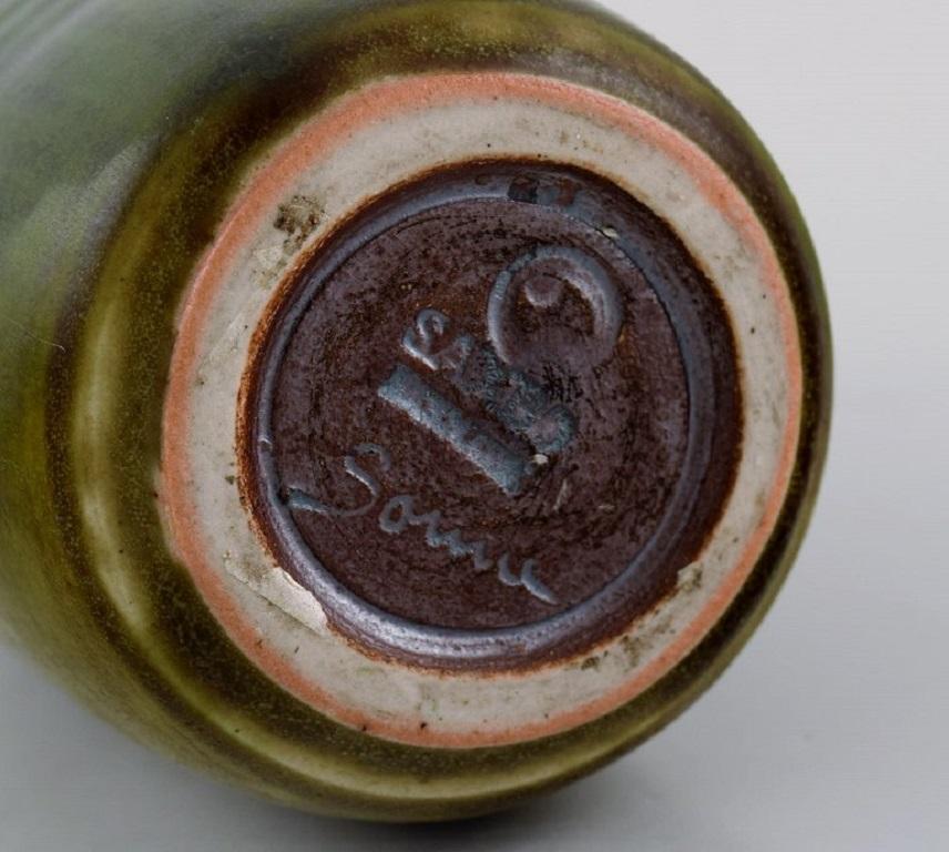Edith Sonne for Saxbo, Bottle-Shaped Vase in Glazed Ceramics For Sale 1