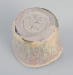 Edith Sonne for Saxbo, Denmark. Small ceramic candlestick. Mid-20th C.