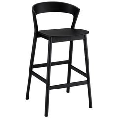 Edith Stool in Solid Ash Varnish and wood Seat by Massimo Broglio