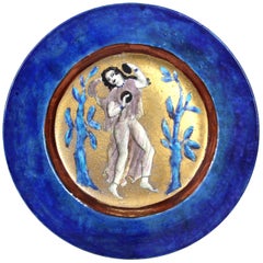 Edith Varian Cockcroft Art Deco Ceramic Charger Plate with Exotic Dancer