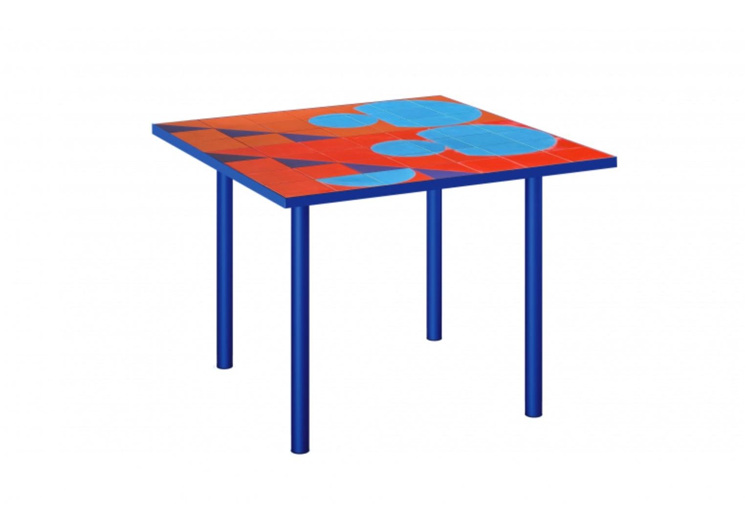 Tavolino 'Red and Blue' di Claudia Wieser in edizione per e15 Selected. Nuovo, edizione limitata.

e15 e la galleria von Bartha sono orgogliosi di presentare EDITION CLAUDIA WIESER - una straordinaria collezione di tavoli con cinque composizioni
