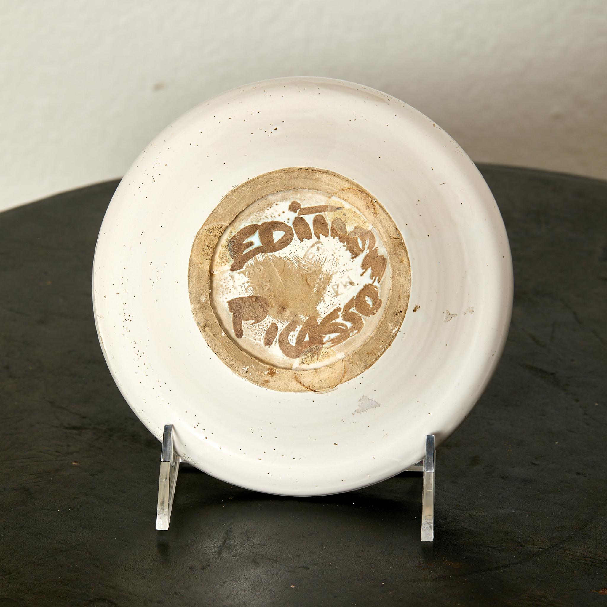 Francese Edition Picasso, Oiseau à la huppe, cendrier rond tourné, 1952. in vendita