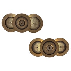 Edition Soholm - Hand-Painted Ceramic Wall Sconce with 3 Discs, Denmark 1970