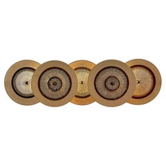 Edition Soholm - Hand-Painted Ceramic Wall Sconce with 5 Discs, Denmark 1970