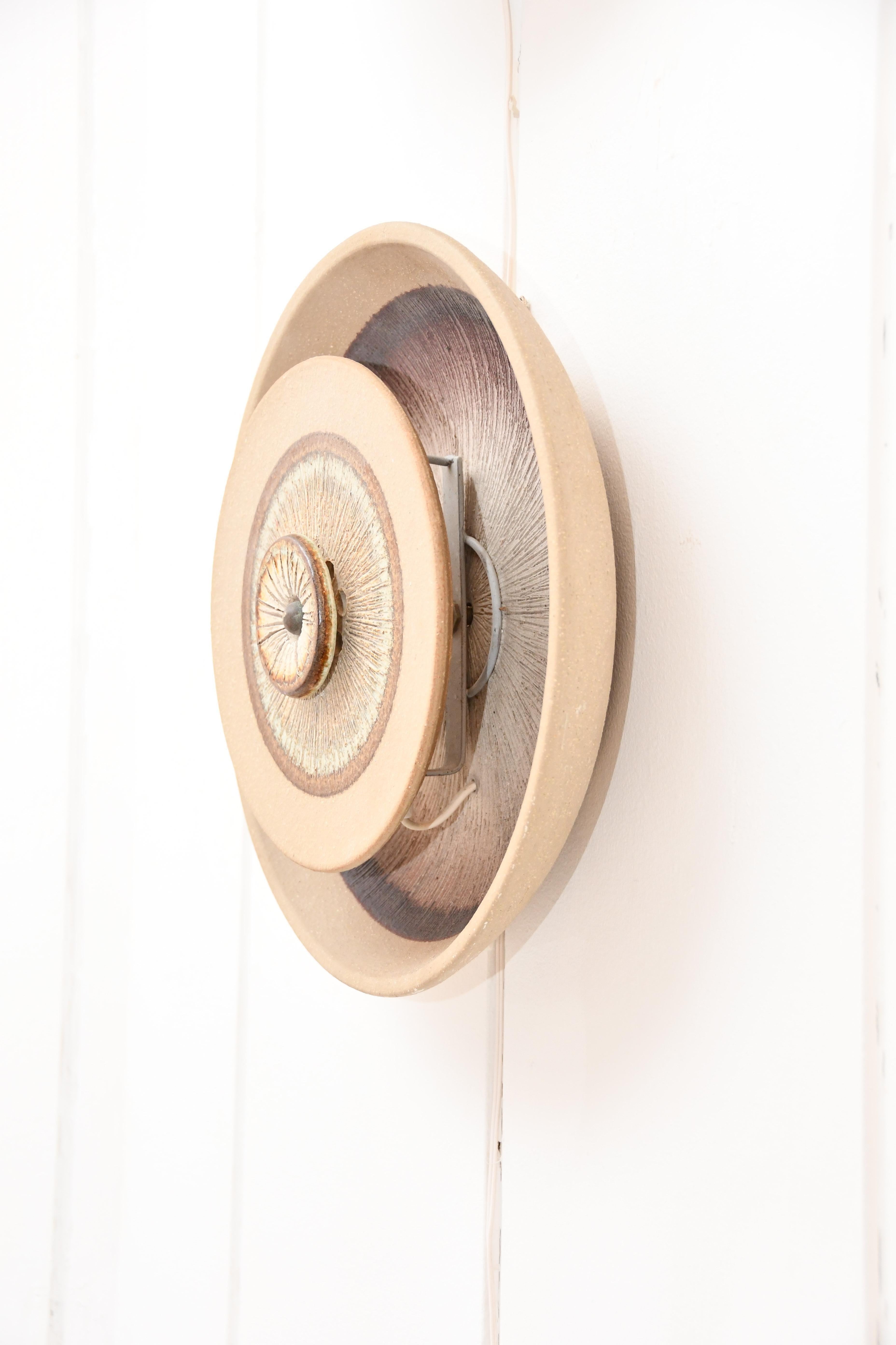 Danois Edition Soholm - Paire d'appliques en céramique peintes à la main - Danemark 1970 en vente