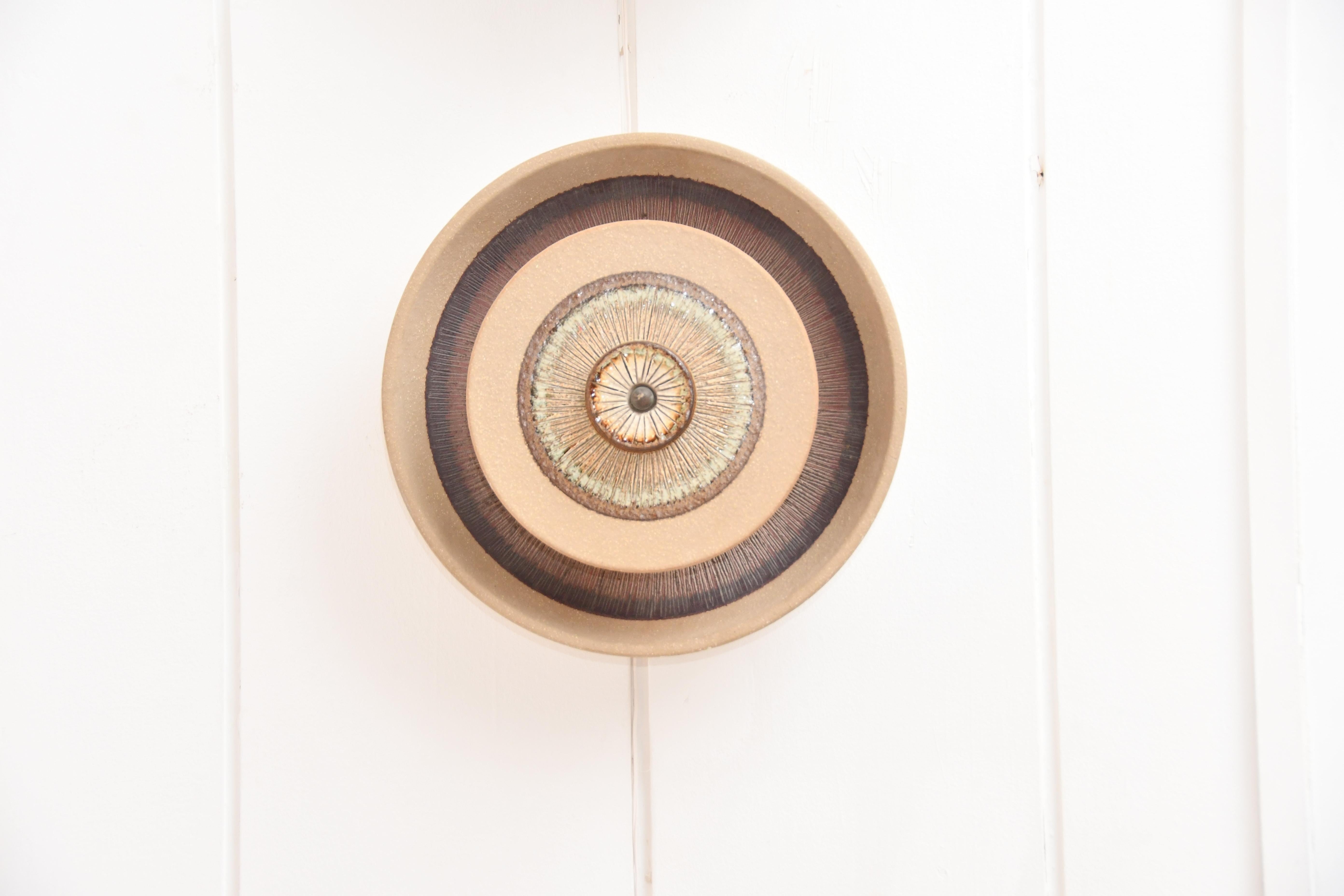 Edition Soholm - Paire d'appliques en céramique peintes à la main - Danemark 1970 Bon état - En vente à Saint-Ouen, FR