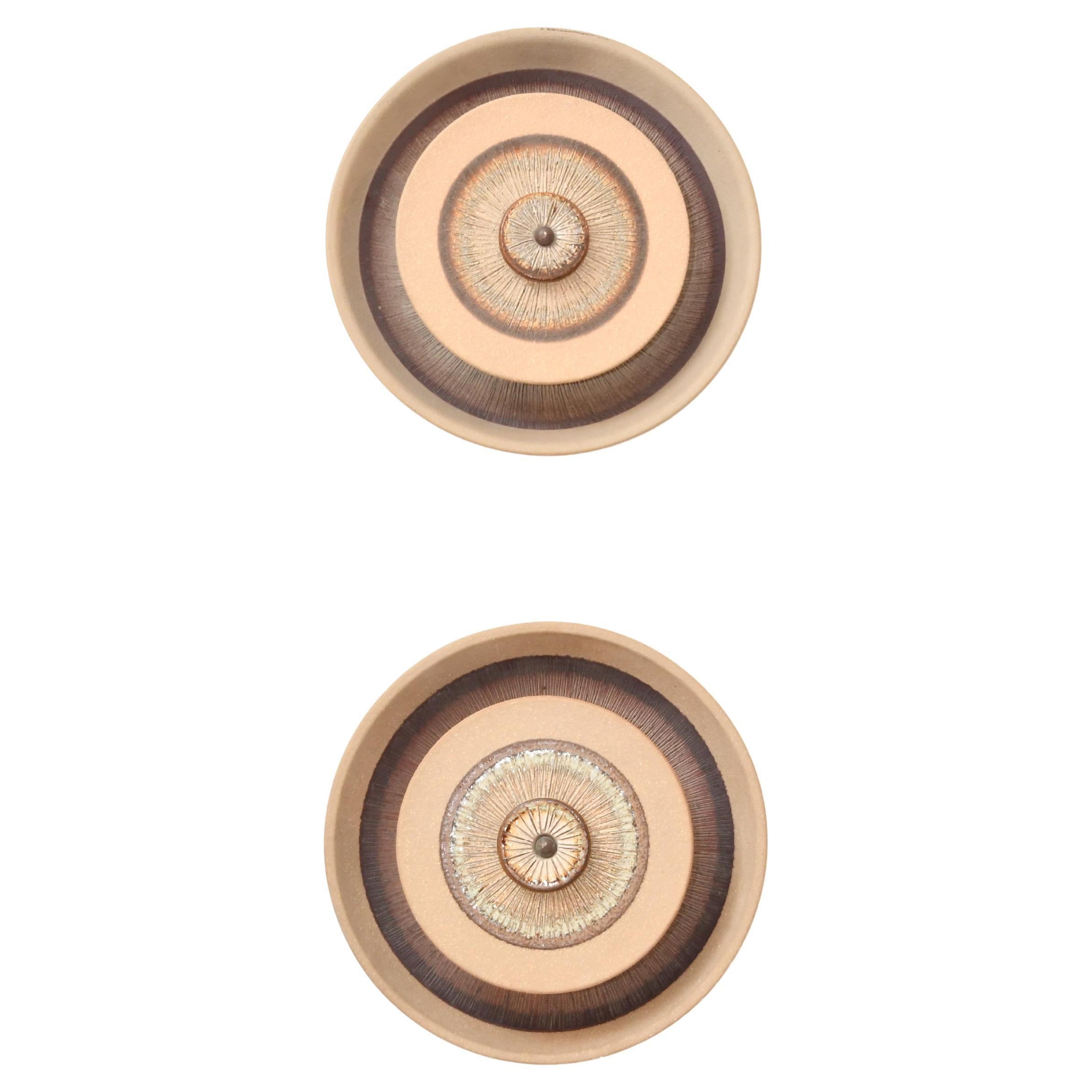 Edition Soholm - Paire d
appliques en céramique peintes à la main - Danemark 1970