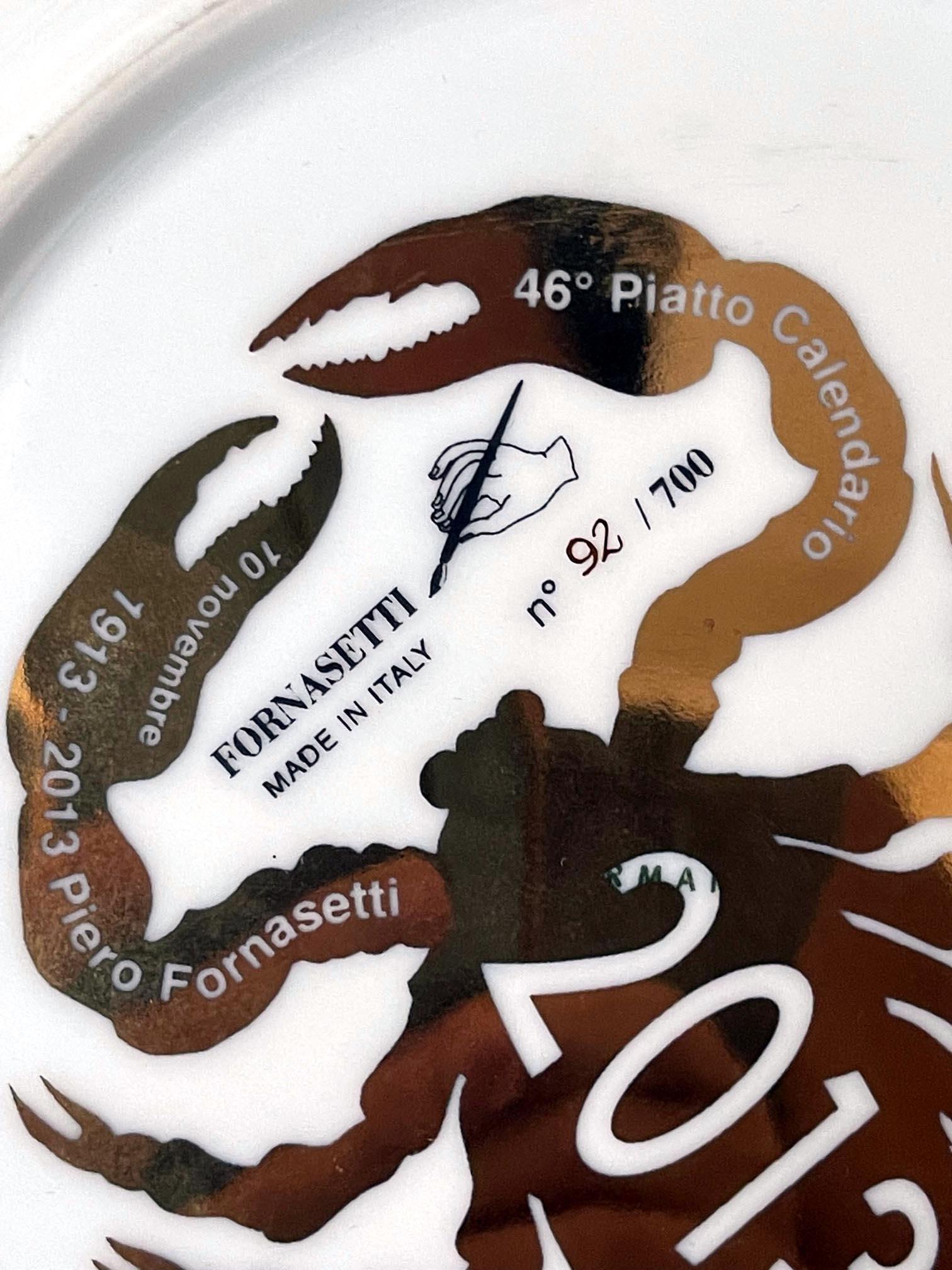 Editioned Italian Fornasetti Calendar Porcelain Plate, 2013 For Sale 4