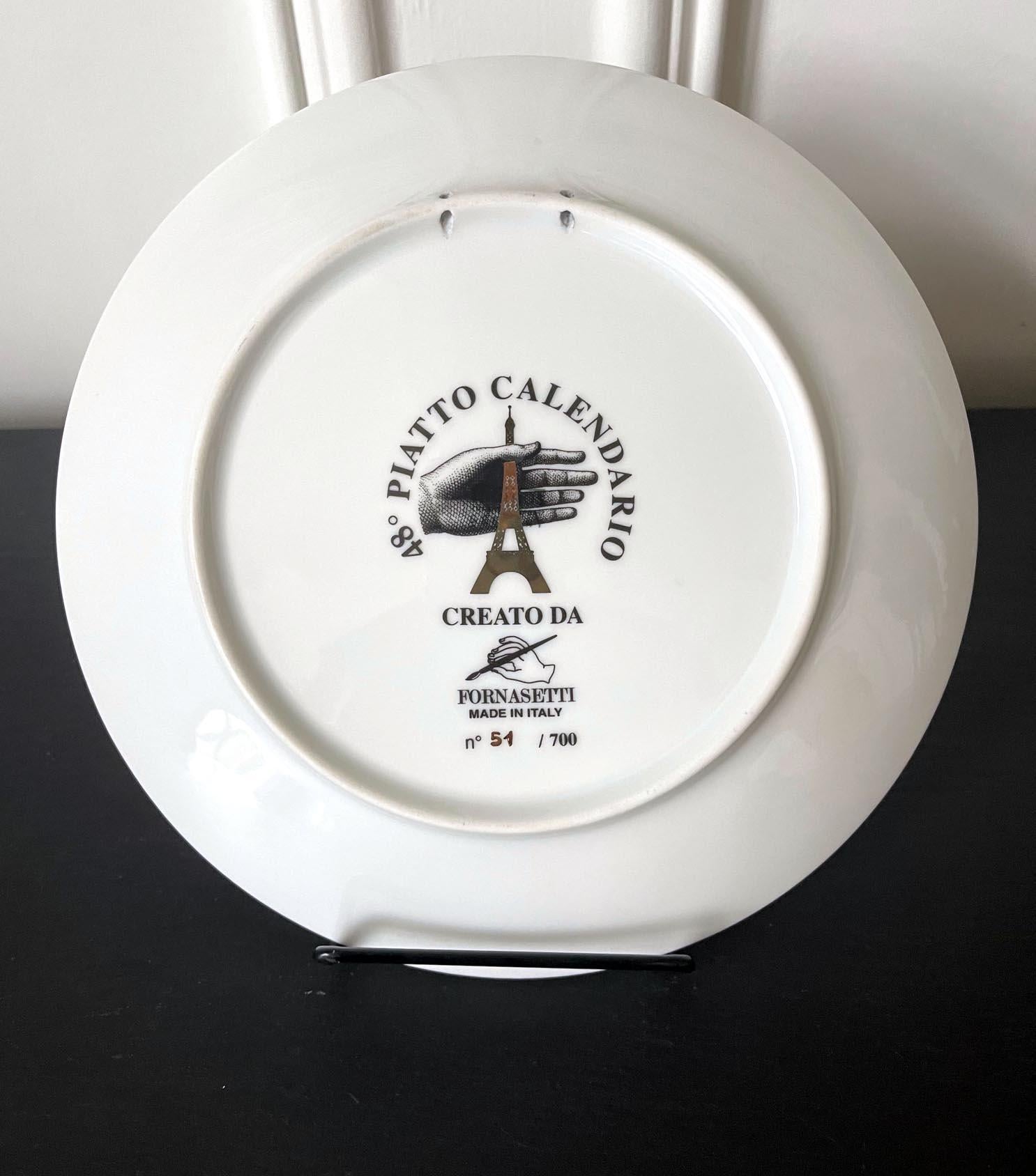 Editioned Italian Fornasetti Calendar Porcelain Plate 2015 5