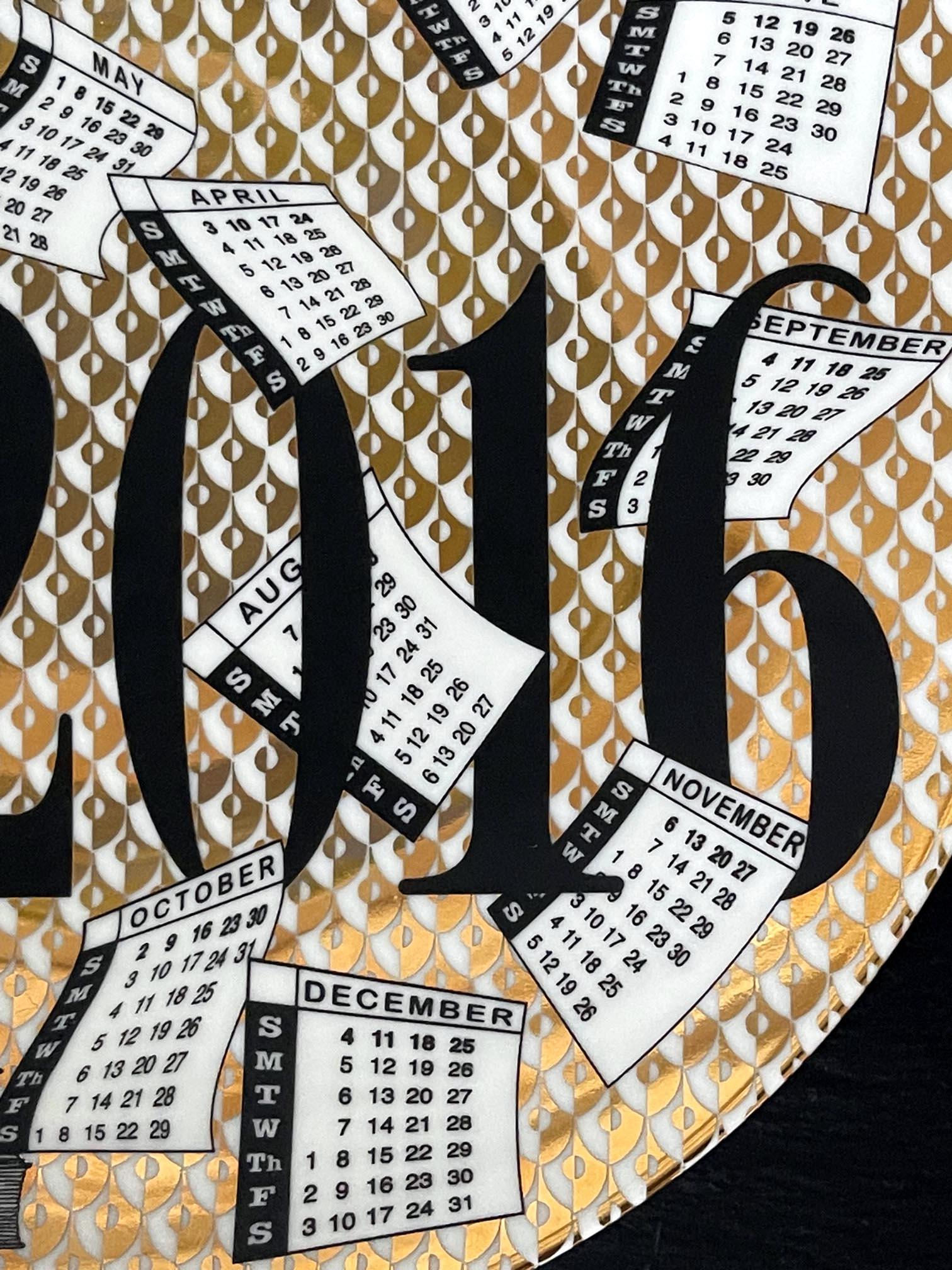 Modern Editioned Italian Fornasetti Calendar Porcelain Plate, 2016