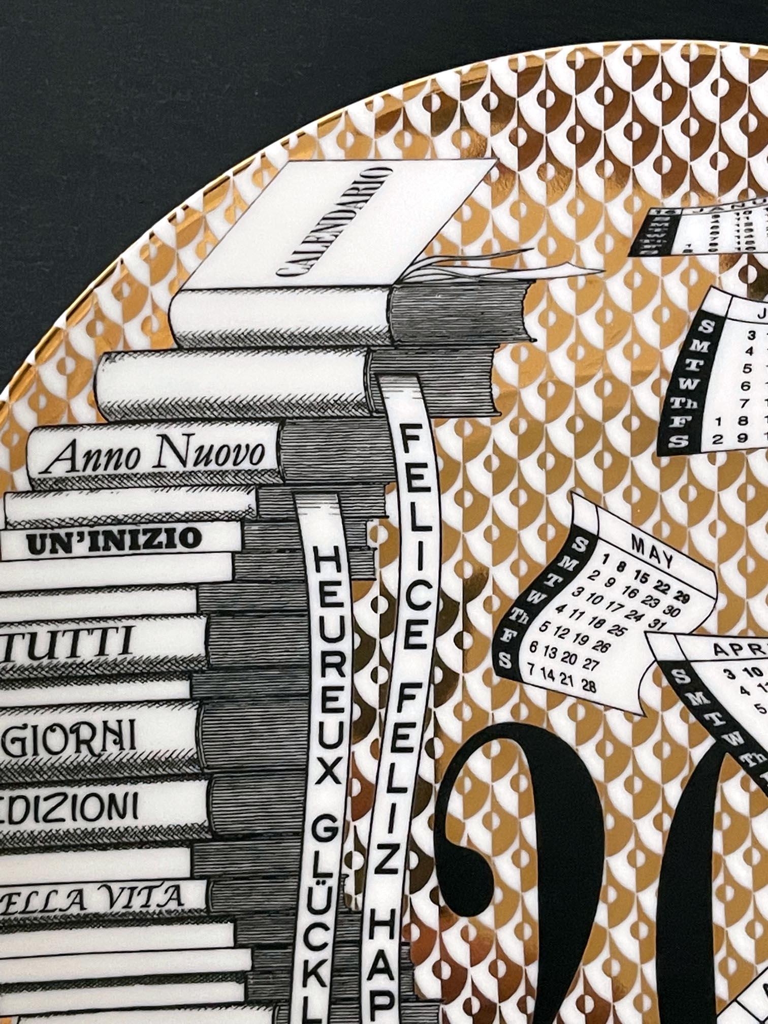 Editioned Italian Fornasetti Calendar Porcelain Plate, 2016 1