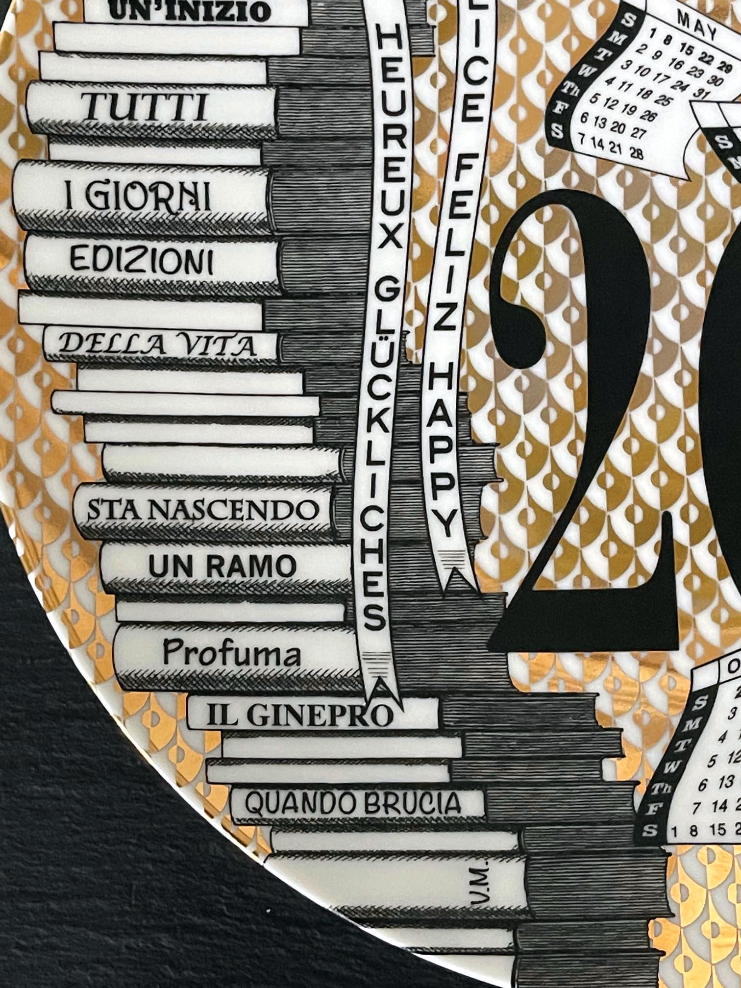 Editioned Italian Fornasetti Calendar Porcelain Plate, 2016 2