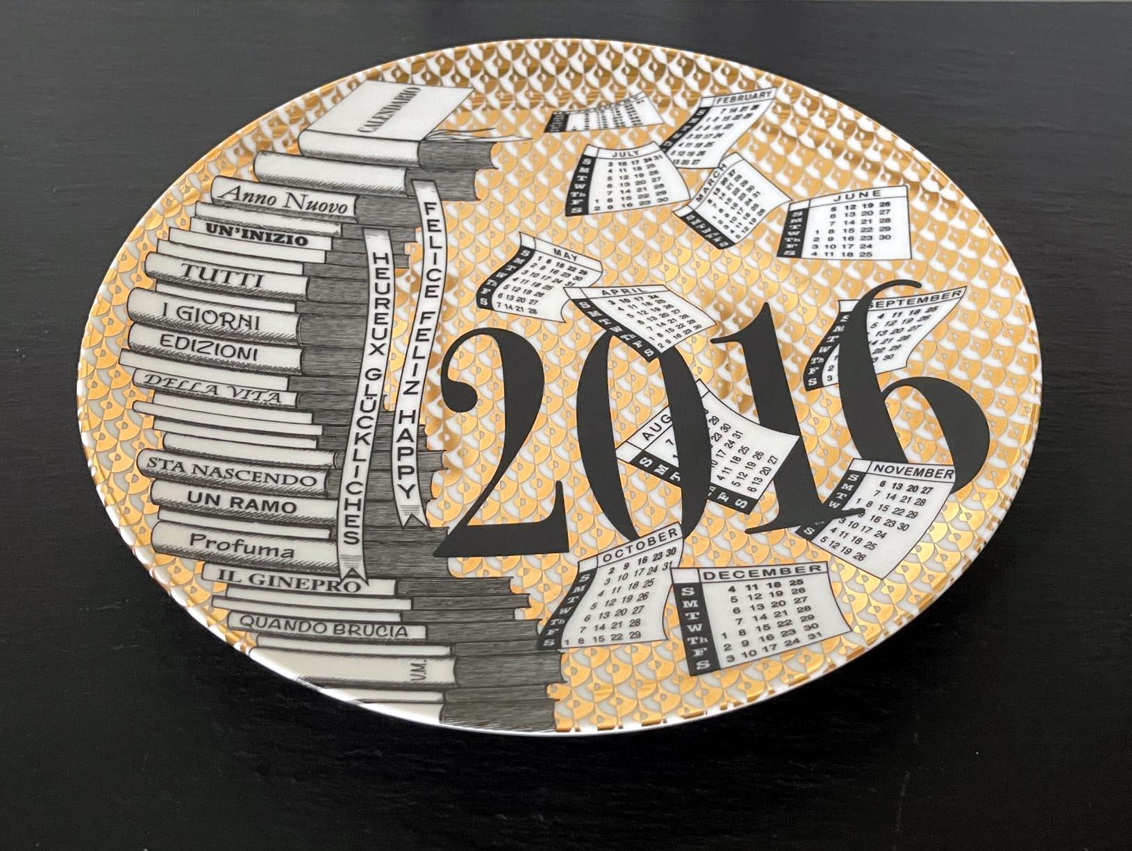 Editioned Italian Fornasetti Calendar Porcelain Plate, 2016 3