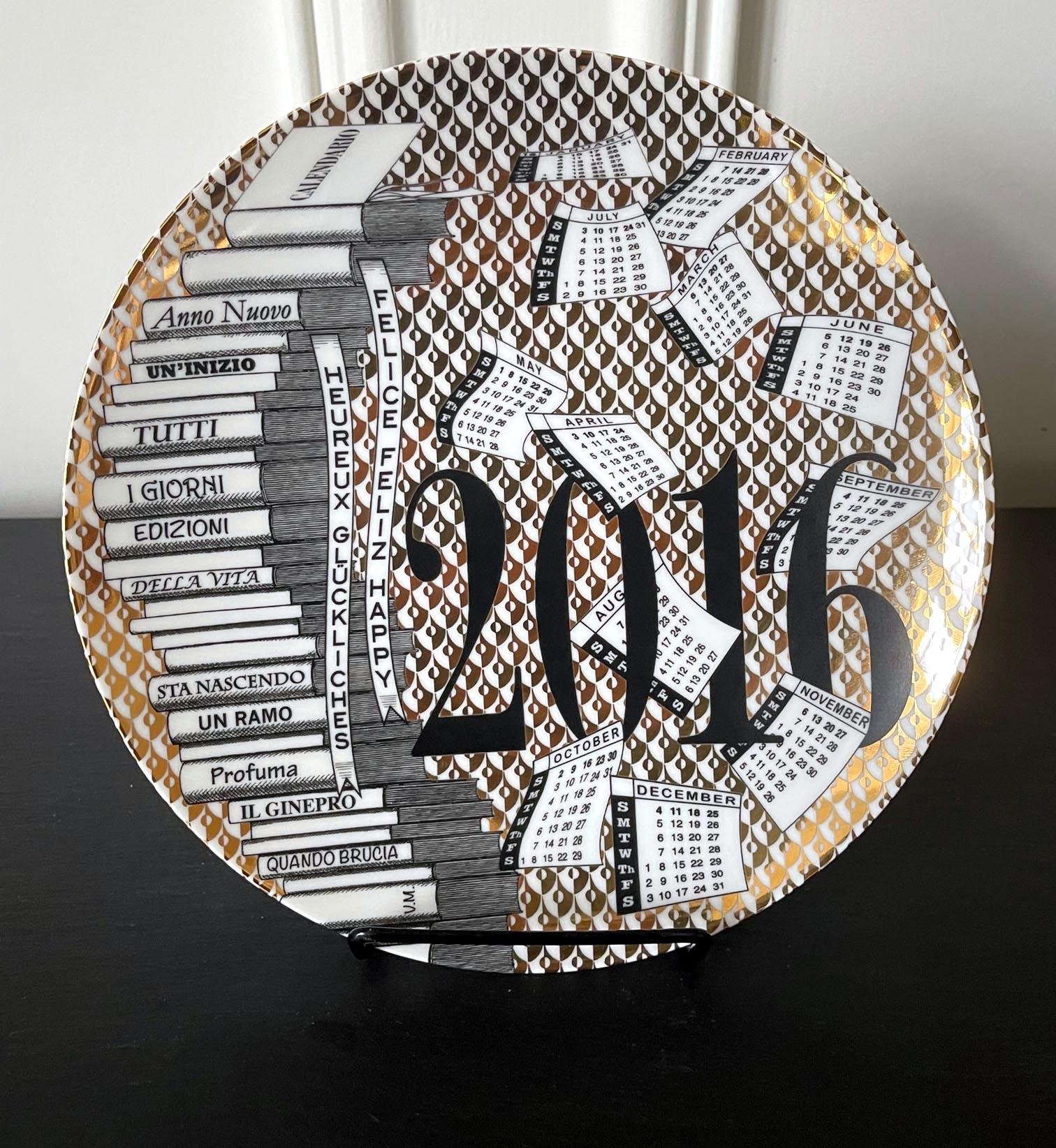 Editioned Italian Fornasetti Calendar Porcelain Plate, 2016 4