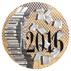 Editioned Italian Fornasetti Calendar Porcelain Plate, 2016