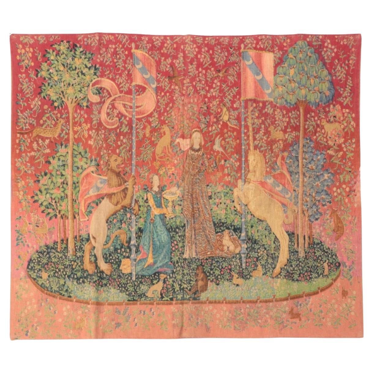 Editions d’Art de Rambouillet Printed Tapestry after "La Dame à la licorne" For Sale