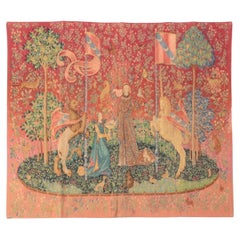 Vintage Editions d’Art de Rambouillet Printed Tapestry after "La Dame à la licorne"