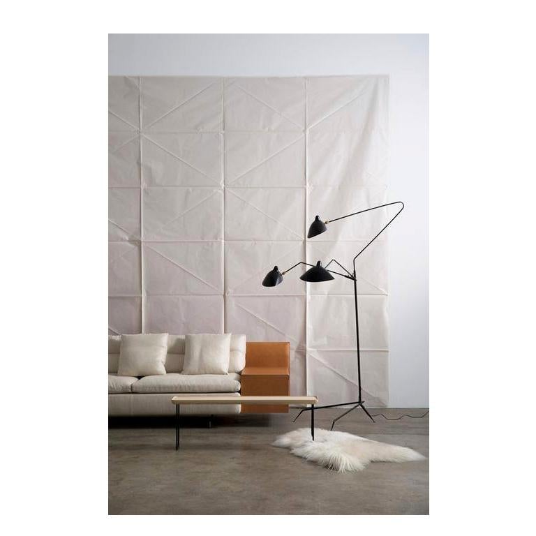 French Editions Serge Mouille 'Lampadaire 3 Bras Pivotants' Floor Lamp For Sale
